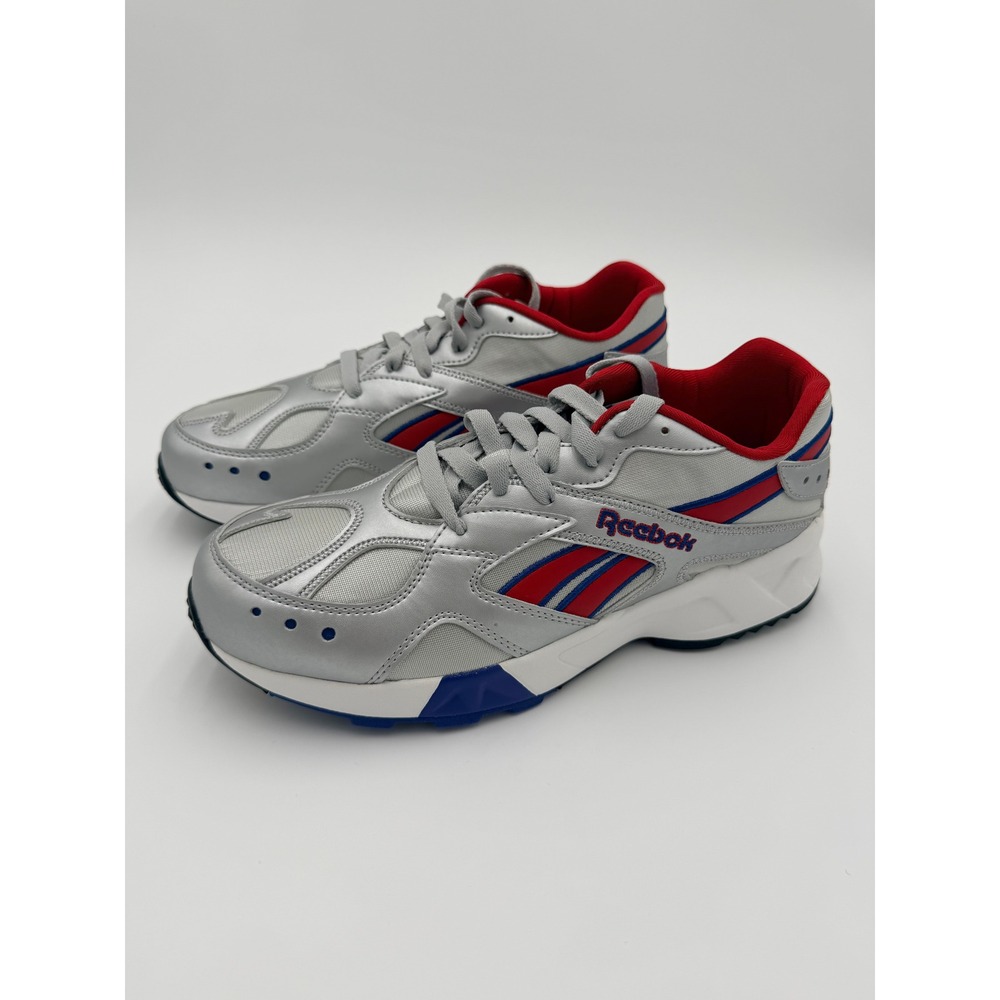 Reebok Aztrek Classic Mens 9 Silver Red Blue Sneakers DV9676